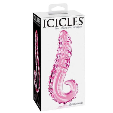 Fallo in Vetro Soffiato Rosa Trasparente con Rilievi Artistici e Coda
